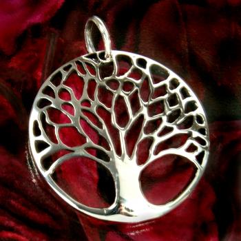Sterling Silber Anhänger Baum des Lebens Ø 26 mm Yggdrasil Weltenbaum